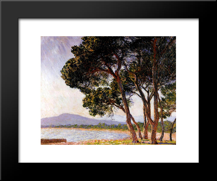 Beach In Juan-Les-Pins 20x24 Black Modern Wood Framed Art Print Poster by Monet, Claude