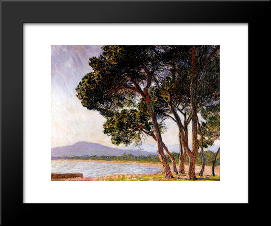 Beach In Juan-Les-Pins 20x24 Black Modern Wood Framed Art Print Poster by Monet, Claude