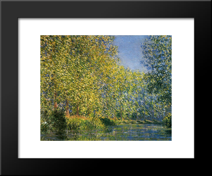 Bend In The River Epte 20x24 Black Modern Wood Framed Art Print Poster by Monet, Claude