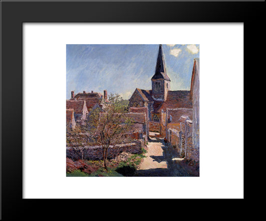 Bennecourt 20x24 Black Modern Wood Framed Art Print Poster by Monet, Claude