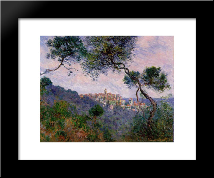Bordighera, Italy 20x24 Black Modern Wood Framed Art Print Poster by Monet, Claude