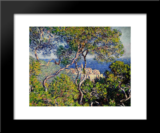 Bordighera 20x24 Black Modern Wood Framed Art Print Poster by Monet, Claude