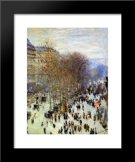 Boulevard Of Capucines 20x24 Black Modern Wood Framed Art Print Poster by Monet, Claude