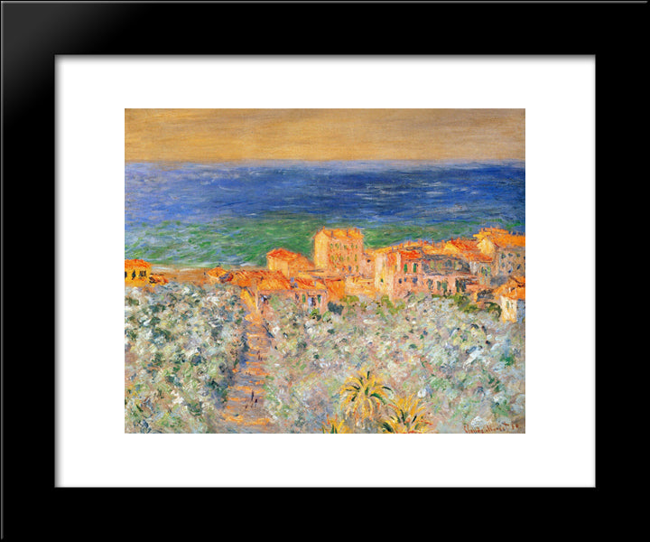 Burgo Marina At Bordighera 20x24 Black Modern Wood Framed Art Print Poster by Monet, Claude