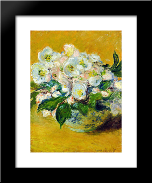 Christmas Roses 20x24 Black Modern Wood Framed Art Print Poster by Monet, Claude
