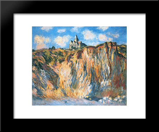 Church At Varengeville, Morning 20x24 Black Modern Wood Framed Art Print Poster by Monet, Claude