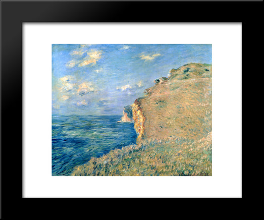 Cliff At Fecamp 20x24 Black Modern Wood Framed Art Print Poster by Monet, Claude