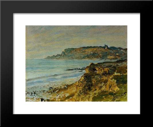 Cliff At Sainte-Adresse 20x24 Black Modern Wood Framed Art Print Poster by Monet, Claude