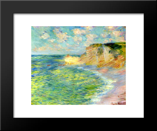 Cliffs At Amont 20x24 Black Modern Wood Framed Art Print Poster by Monet, Claude