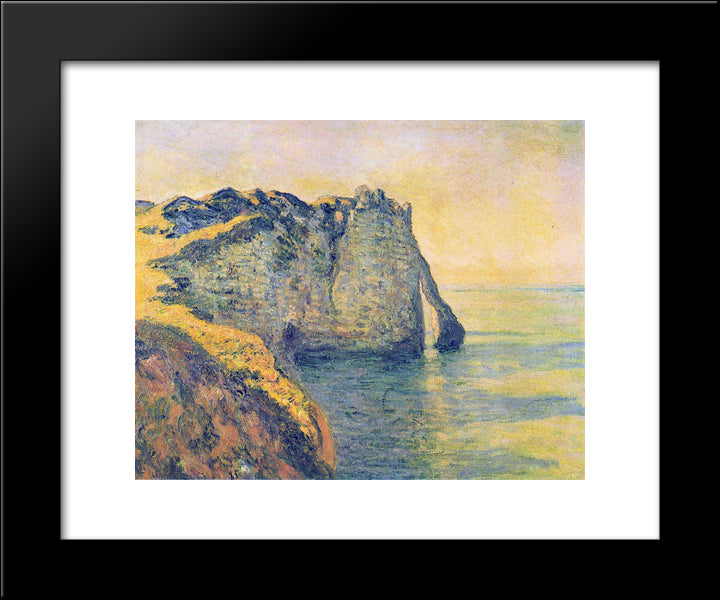 Cliffs Of The Porte D'Aval 20x24 Black Modern Wood Framed Art Print Poster by Monet, Claude