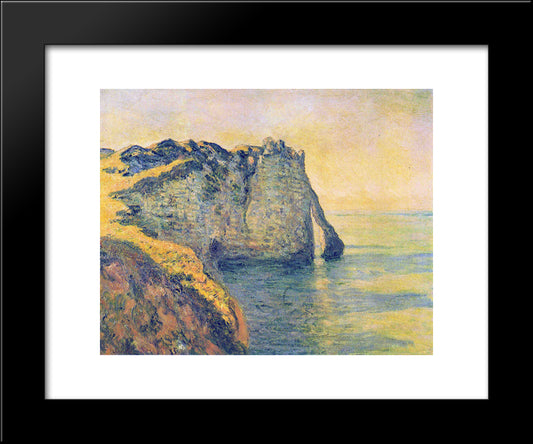 Cliffs Of The Porte D'Aval 20x24 Black Modern Wood Framed Art Print Poster by Monet, Claude