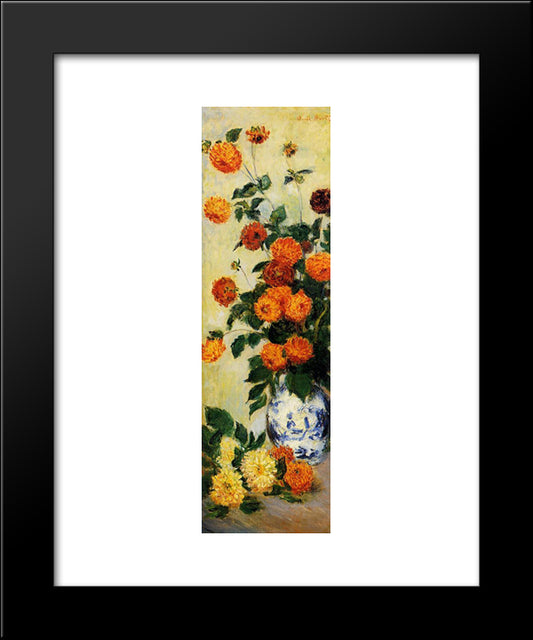 Dahlias 20x24 Black Modern Wood Framed Art Print Poster by Monet, Claude