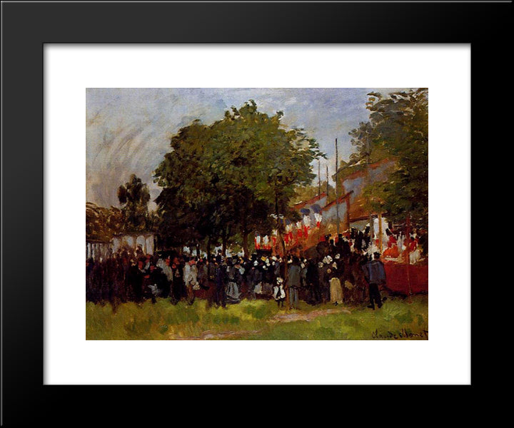 Festival At Argenteuil 20x24 Black Modern Wood Framed Art Print Poster by Monet, Claude