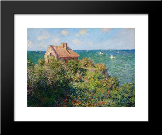 Fisherman'S Cottage At Varengeville 20x24 Black Modern Wood Framed Art Print Poster by Monet, Claude