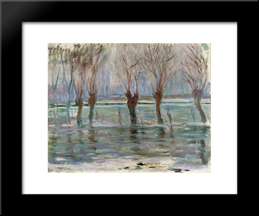 Flood Waters 20x24 Black Modern Wood Framed Art Print Poster by Monet, Claude