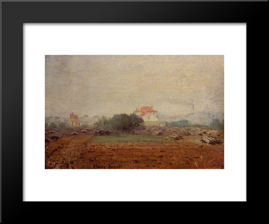 Fog 20x24 Black Modern Wood Framed Art Print Poster by Monet, Claude