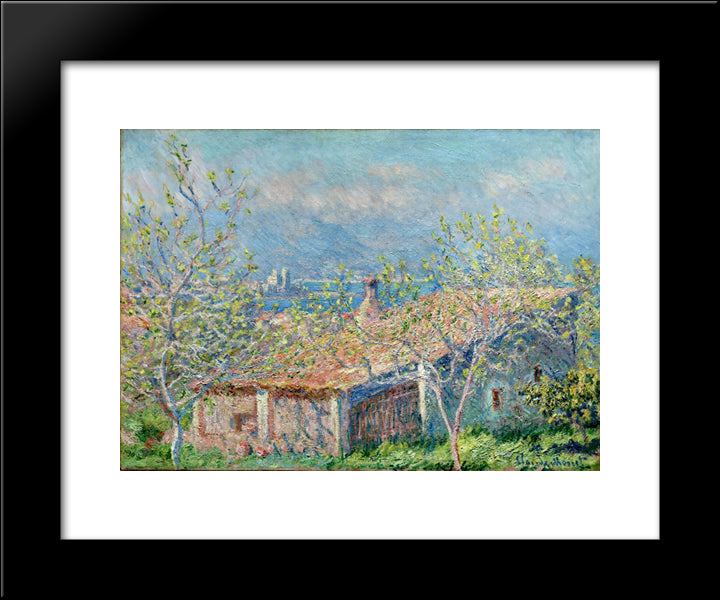 Gardener'S House At Antibes 20x24 Black Modern Wood Framed Art Print Poster by Monet, Claude