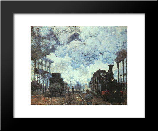 Gare St.-Lazare 20x24 Black Modern Wood Framed Art Print Poster by Monet, Claude