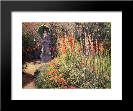 Gladioli 20x24 Black Modern Wood Framed Art Print Poster by Monet, Claude