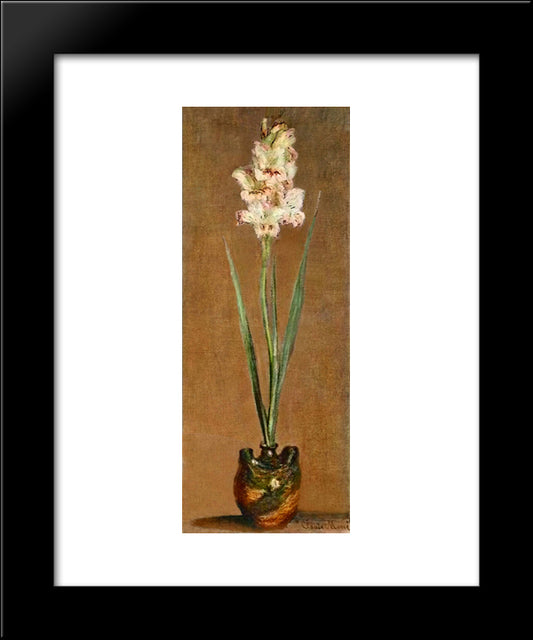 Gladiolus 20x24 Black Modern Wood Framed Art Print Poster by Monet, Claude