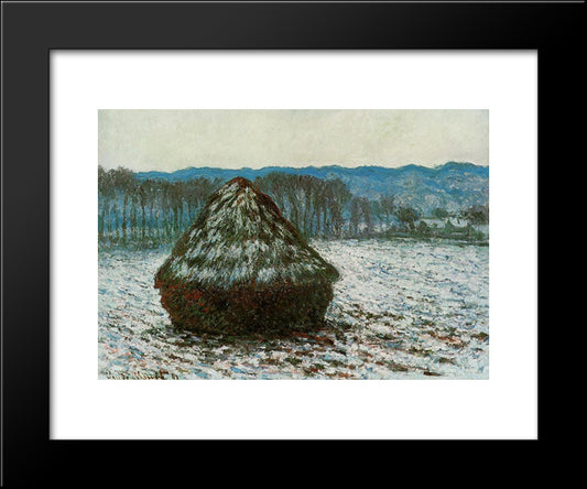 Grainstack 2 20x24 Black Modern Wood Framed Art Print Poster by Monet, Claude