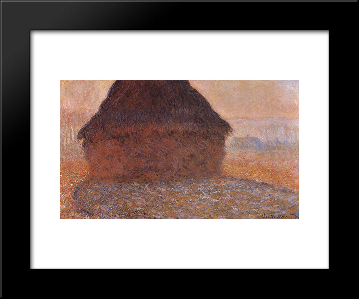 Grainstack Under The Sun 20x24 Black Modern Wood Framed Art Print Poster by Monet, Claude