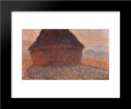 Grainstack Under The Sun 20x24 Black Modern Wood Framed Art Print Poster by Monet, Claude