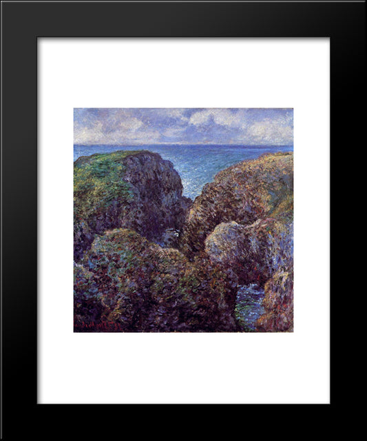 Group Of Rocks At Port-Goulphar 20x24 Black Modern Wood Framed Art Print Poster by Monet, Claude