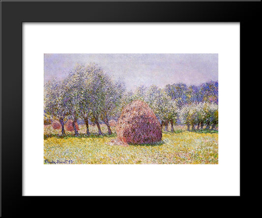 Haystack 20x24 Black Modern Wood Framed Art Print Poster by Monet, Claude