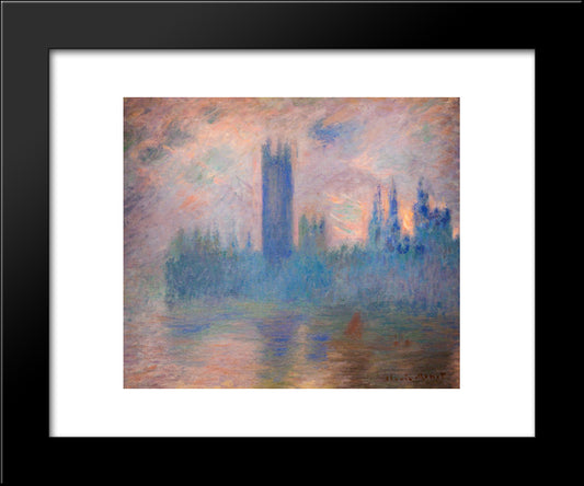 Houses Of Parliament, Westminster 20x24 Black Modern Wood Framed Art Print Poster by Monet, Claude
