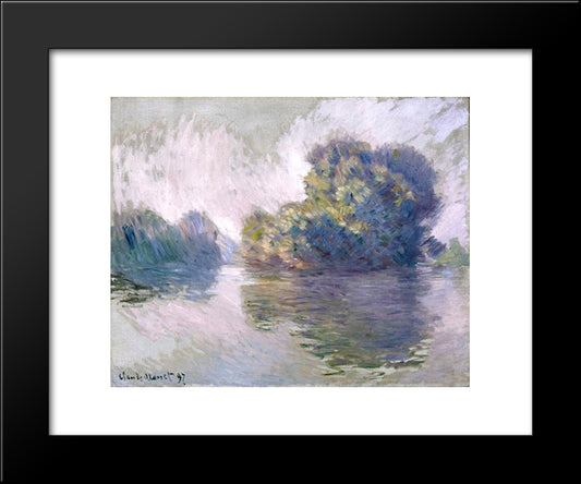 Islands At Port-Villez 20x24 Black Modern Wood Framed Art Print Poster by Monet, Claude