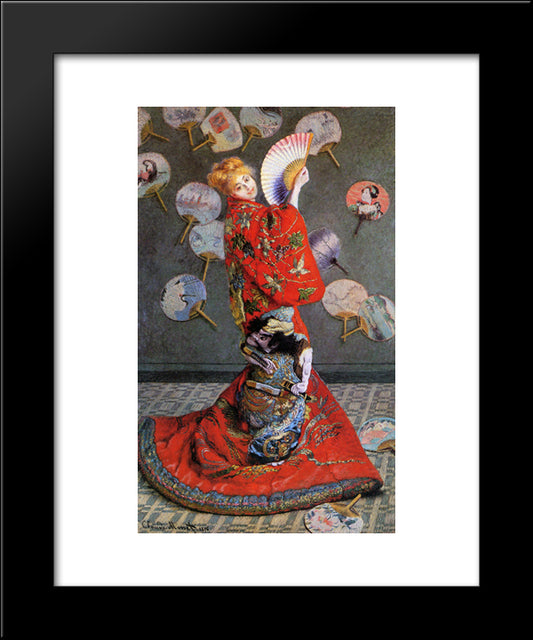 Japan'S (Camille Monet In Japanese Costume) 20x24 Black Modern Wood Framed Art Print Poster by Monet, Claude