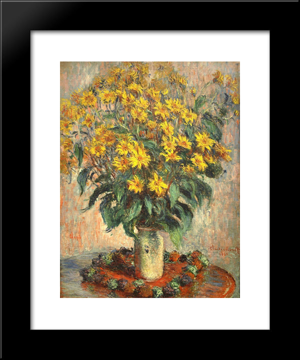 Jerusalem Artichokes 20x24 Black Modern Wood Framed Art Print Poster by Monet, Claude