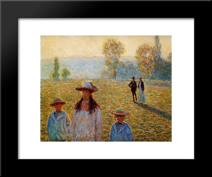 Landscape At Giverny 20x24 Black Modern Wood Framed Art Print Poster by Monet, Claude