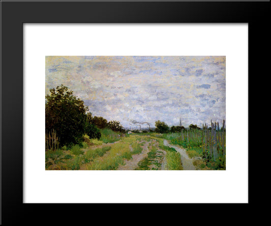 Lane In The Vineyards At Argenteuil 20x24 Black Modern Wood Framed Art Print Poster by Monet, Claude