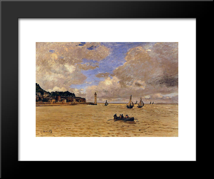 Lighthouse At The Hospice 20x24 Black Modern Wood Framed Art Print Poster by Monet, Claude