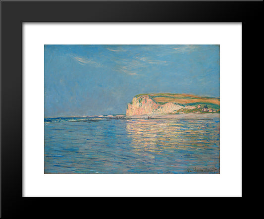 Low Tide At Pourville 02 20x24 Black Modern Wood Framed Art Print Poster by Monet, Claude