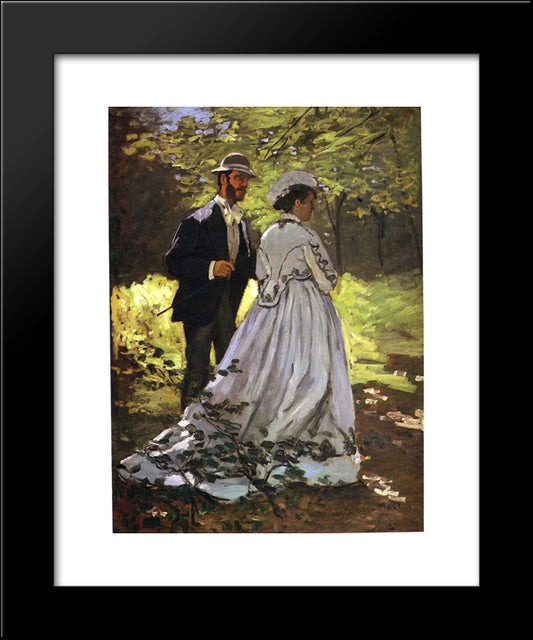 Lunch On The Grass (Study) 20x24 Black Modern Wood Framed Art Print Poster by Monet, Claude