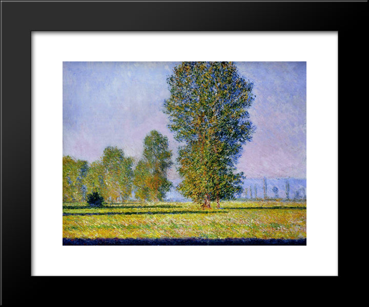 Meadow At Limetz 20x24 Black Modern Wood Framed Art Print Poster by Monet, Claude