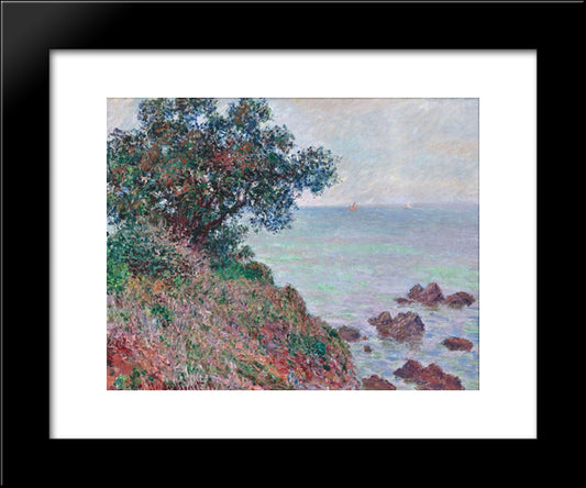 Mediteranian Coast, Grey Day 20x24 Black Modern Wood Framed Art Print Poster by Monet, Claude