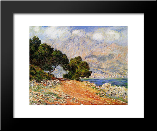 Meton Seen From Cap Martin 20x24 Black Modern Wood Framed Art Print Poster by Monet, Claude