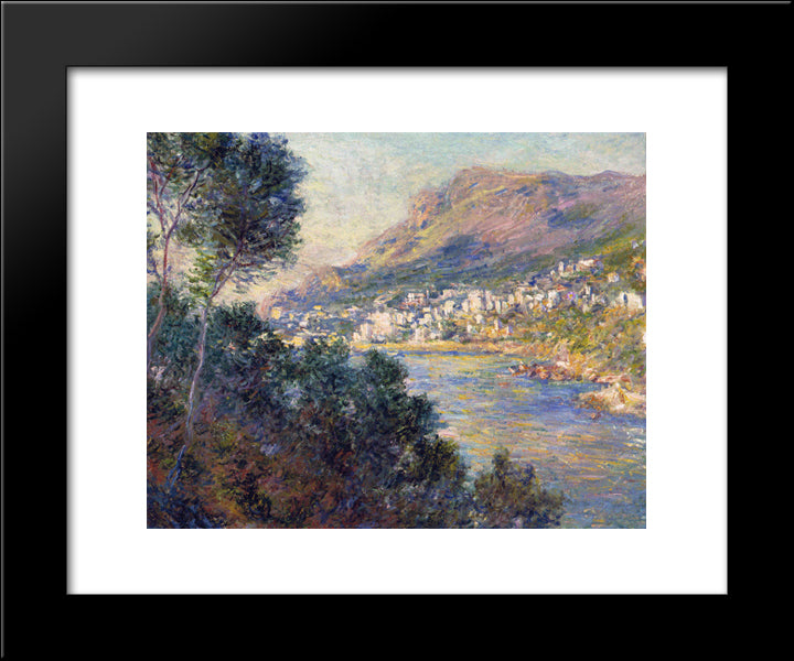 Monte Carlo Seen From Roquebrune 20x24 Black Modern Wood Framed Art Print Poster by Monet, Claude