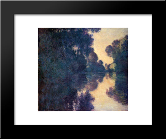 Morning On The Seine, Clear Weather 20x24 Black Modern Wood Framed Art Print Poster by Monet, Claude
