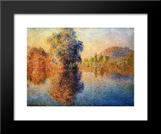 Morning On The Seine 20x24 Black Modern Wood Framed Art Print Poster by Monet, Claude
