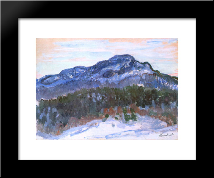Mount Kolsaas 20x24 Black Modern Wood Framed Art Print Poster by Monet, Claude