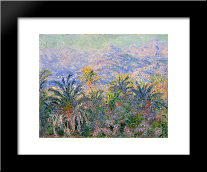 Palm Trees At Bordighera 20x24 Black Modern Wood Framed Art Print Poster by Monet, Claude
