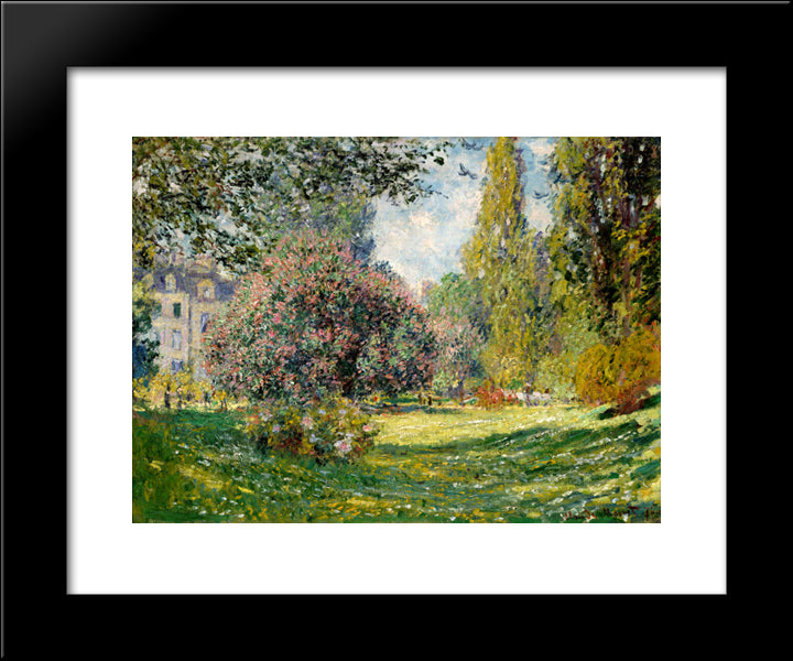Park Monceau, Paris 20x24 Black Modern Wood Framed Art Print Poster by Monet, Claude