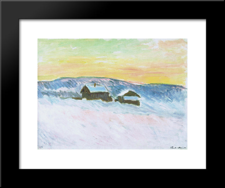 Paysage Of Norway, The Blue Houses 20x24 Black Modern Wood Framed Art Print Poster by Monet, Claude