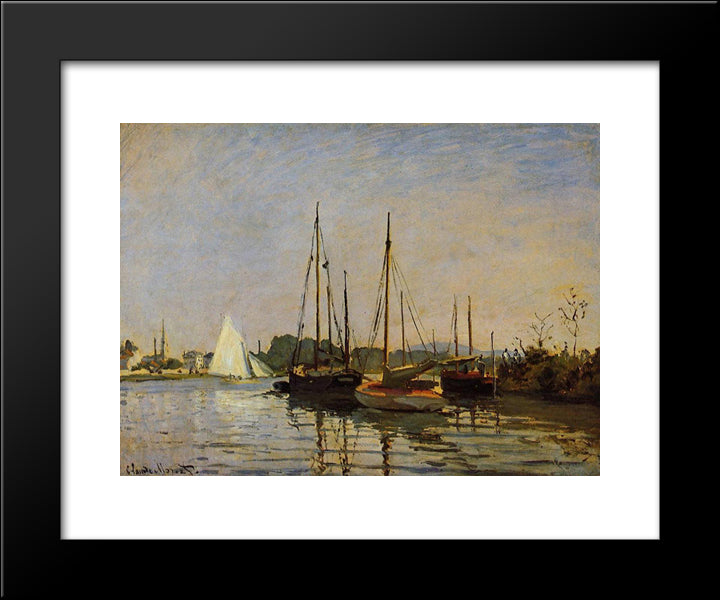 Pleasure Boats, Argenteuil, C.1872-3 (Oil On Canvas) 20x24 Black Modern Wood Framed Art Print Poster by Monet, Claude