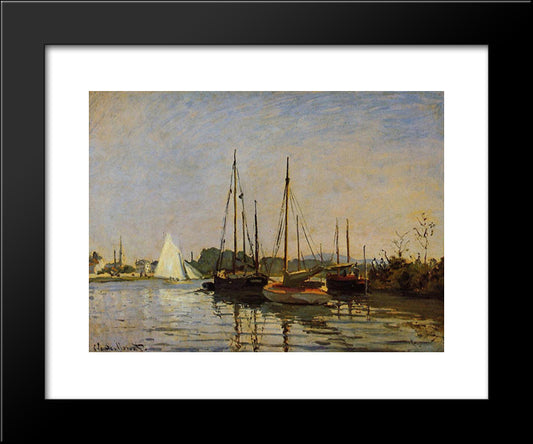 Pleasure Boats, Argenteuil, C.1872-3 (Oil On Canvas) 20x24 Black Modern Wood Framed Art Print Poster by Monet, Claude